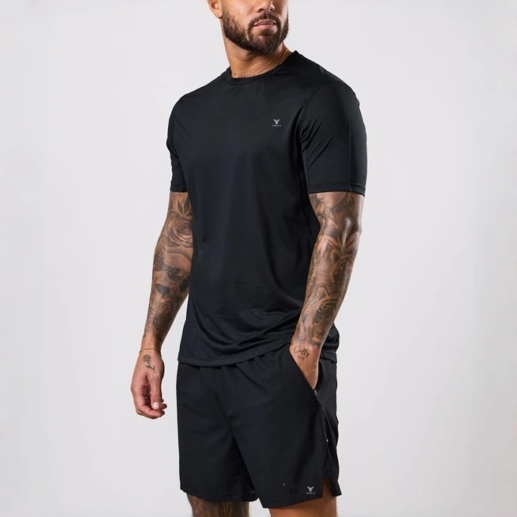Camiseta masculina de elastano leve e de secagem rápida e justa · 1