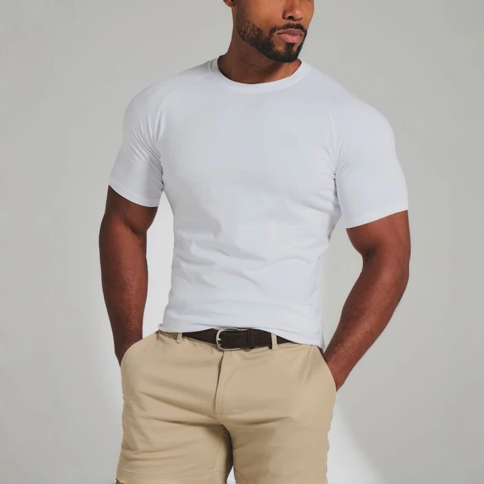 Schnell trocknendes, leichtes Raglan-T-Shirt aus Baumwolle/Spandex für Herren · 2