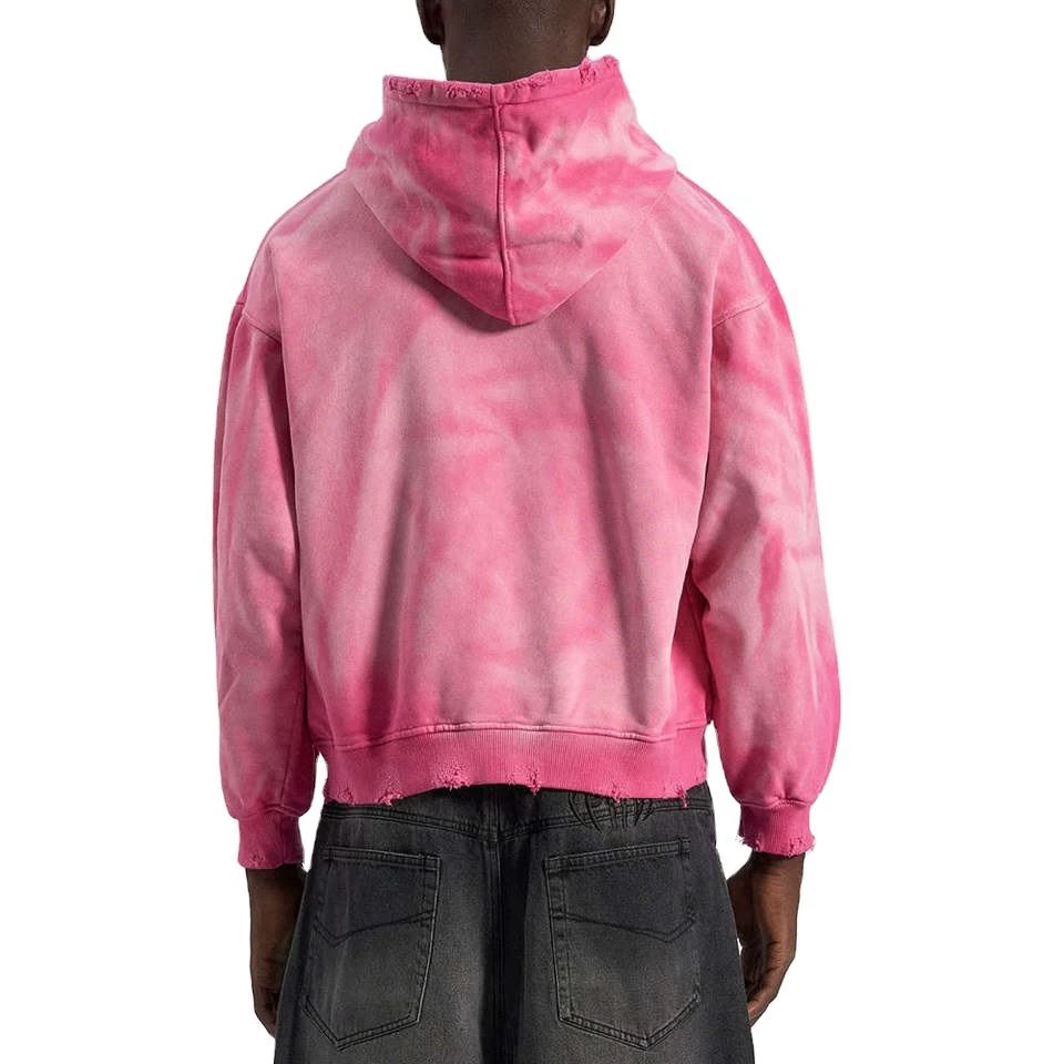 Sweat à capuche oversize homme en coton épais délavé à l'acide · 2