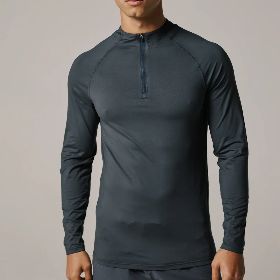 Camisa de hombre de manga larga con cremallera de un cuarto · 4