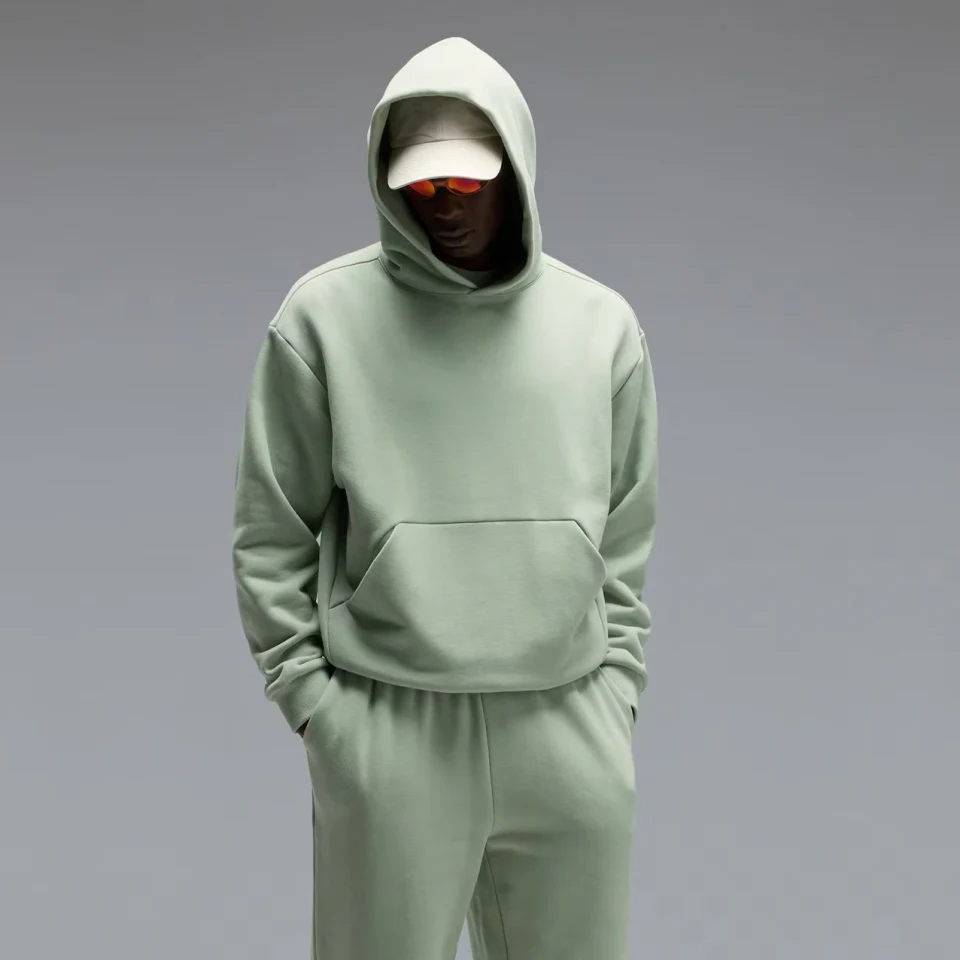 Sudadera con capucha de algodón de manga larga para hombre · 1