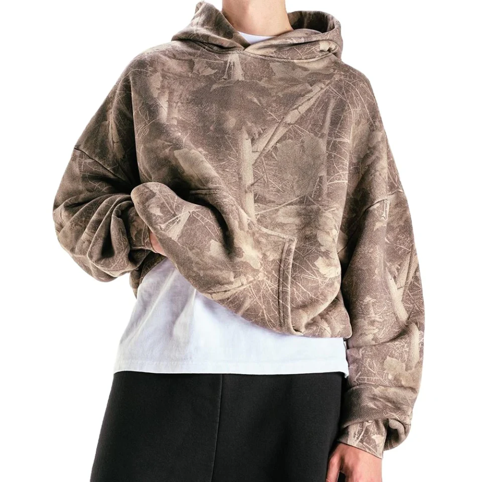 Sweat à capuche oversize en coton épais pour homme