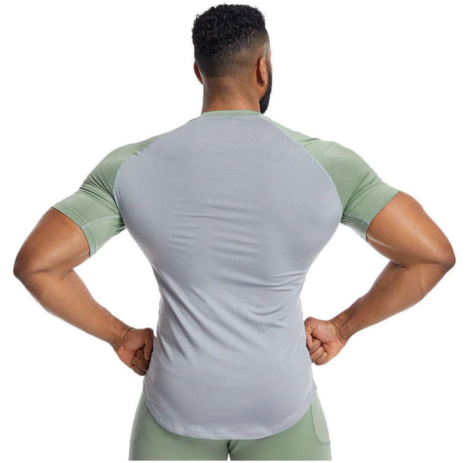 Men's slim-fit quick-dry polyester/spandex T-shirt · 2