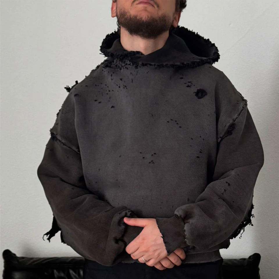 Men's heavyweight acid-wash hoodie · 2