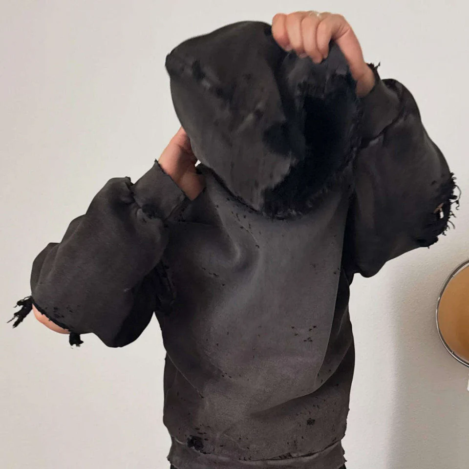 Men's heavyweight acid-wash hoodie · 5