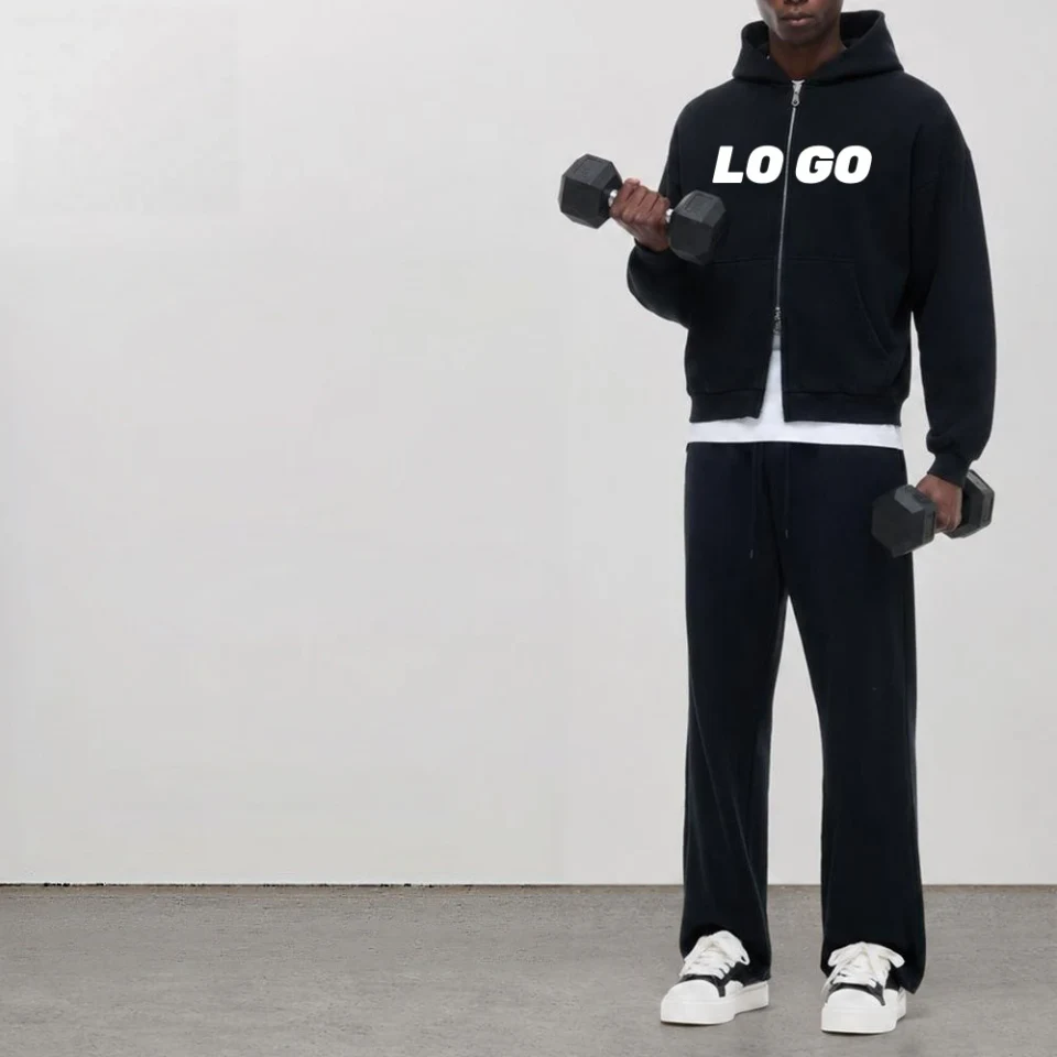 Sweat à capuche zippé épais pour hommes · 420 GSM · 2