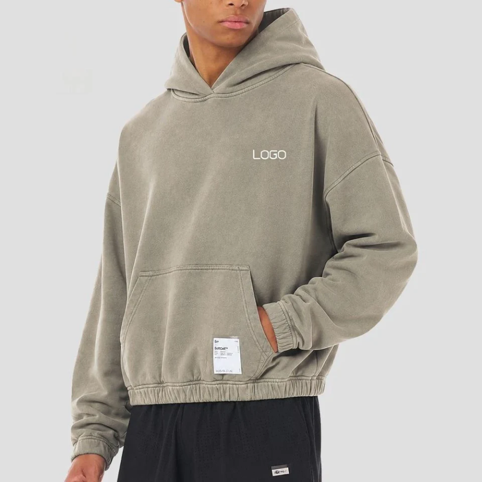Sweat à capuche oversize en coton pour homme · 1