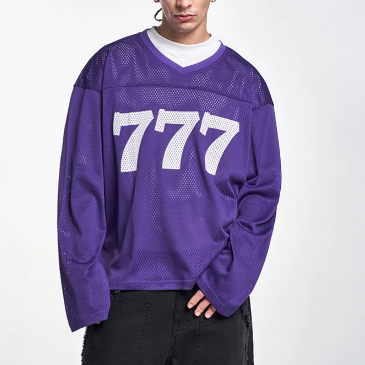 เสื้อยืดแขนยาวผู้ชายโอเวอร์ไซส์โพลีเอสเตอร์ · 1