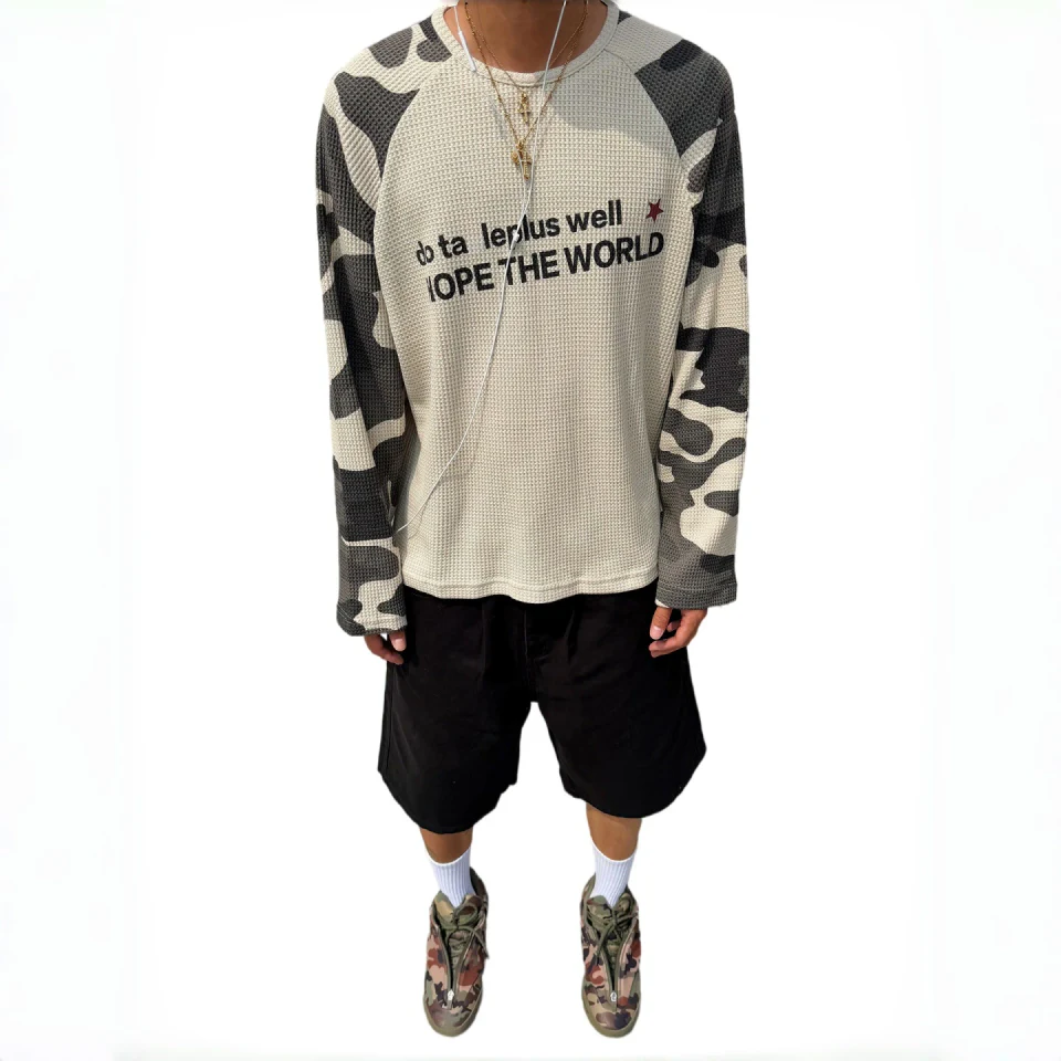 Waffelstrick-Langarm-T-Shirt für Herren · 2