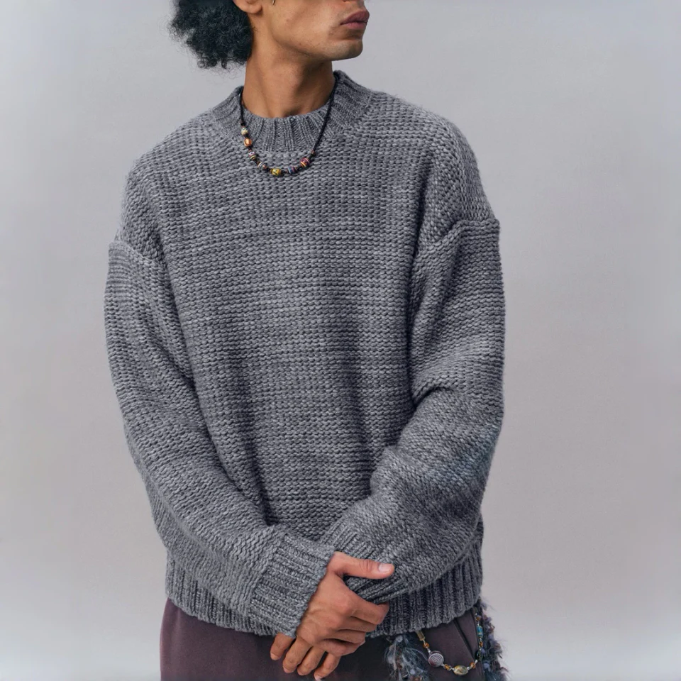 Jacquard Crew-Neck Sweater